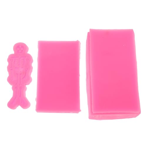 PLAFOPE 3 Stück Halloween Silikonform Skelett Sarg Schlüsselanhänger DIY Epoxidharz Form für Bastelprojekte Fondant Schokoladen Candy Mold Bpa-frei Vielseitig für Kreative Dekoration von PLAFOPE