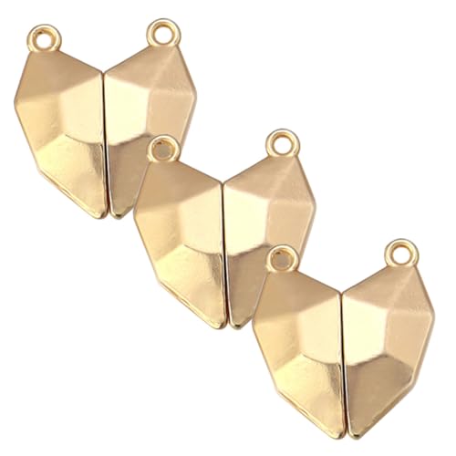 PLAFOPE 3 Stück Magnetischer Herzverschluss Schmuckverschluss für Halsketten Armbänder DIY Schmuckherstellung Einfache Einhandbedienung Glänzend Eleganter Magnetverschluss von PLAFOPE