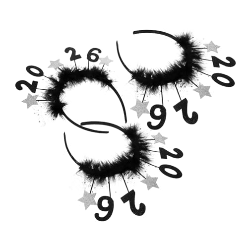 PLAFOPE 3 Stück Silbern Glitzerndes Years Eve Stirnband Leichtes Party Haarband Fadensicher Für Feiertagsfeiern Geburtstagsfeiern Und Foto Requisiten von PLAFOPE