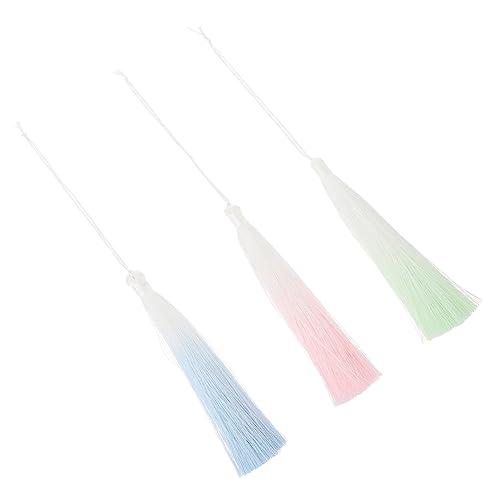 PLAFOPE 3 Stück Teiliges Quasten Anhänger Sanften Farbverlauf Diy Lesezeichen und Dekoration für Bastelprojekte Rosa Grün und Himmelblau PLAFOPE 3 Stück Teiliges Quasten Anhänger Sanften Farbverlauf Diy Lesezeichen und Dekoration für Bastelprojekte Rosa Grün und Himmelblau von PLAFOPE