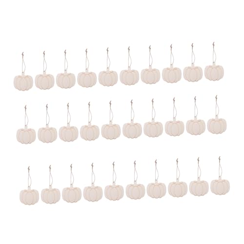 PLAFOPE 30 Stück Teiliges Holz Kürbis Unlackierte DIY Holzanhänger Glatte Blanko Kürbisschilder zum Bemalen und Basteln Leicht Vielseitig Kompatibel für Herbst und Halloween Dekoration von PLAFOPE