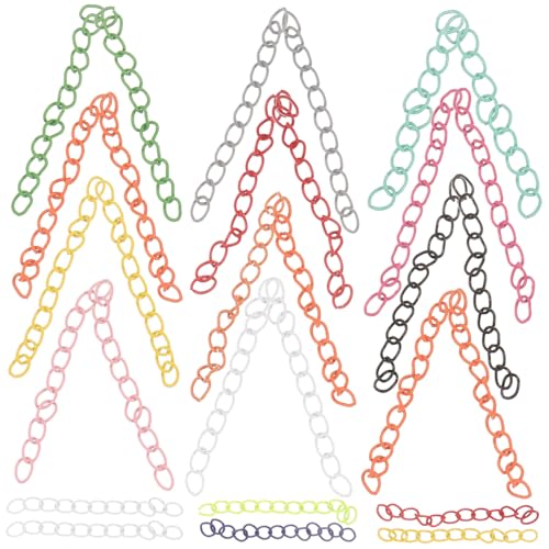 PLAFOPE 30 Stück Teiliges Kettenverlängerungs Bunte DIY Schmuckverlängerung für Halsketten Armbänder Fußketten Langlebige Glatte Eisenketten zum Schmuckherstellen und Reparieren von PLAFOPE