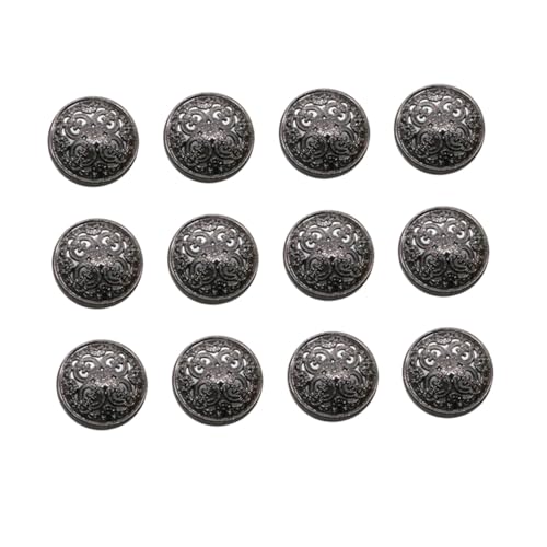 PLAFOPE 30 Stück Teiliges Metallknöpfe mit Hohl-design Robuste Nähknöpfe für Jacken Mäntel und Diy-handwerk Schwarzes Vintage-accessoire für Mode und Kleidung von PLAFOPE