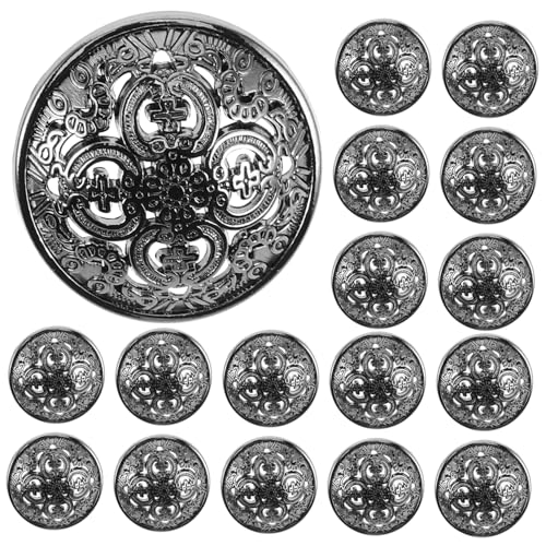 PLAFOPE 30 Stück Teiliges Metallknöpfe mit Hohlem Design Langlebige DIY Nähknöpfe in Schwarz Vielseitig für Jacken Mäntel Pullover Modische Verschlüsse für Handarbeit und Bekleidung von PLAFOPE
