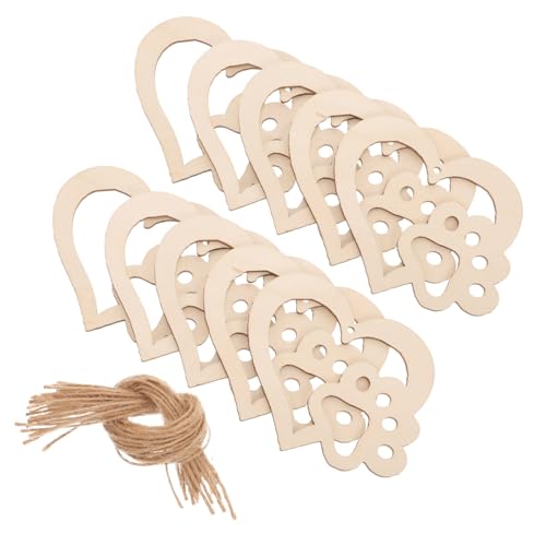 PLAFOPE 30 Stück Teiliges Rustikale Holzherz deko mit Hundepfotenform Unbehandelte Holzscheiben für DIY Bastelmaterial Glatte Oberfläche für Valentinstag Hochzeit Partydekoration von PLAFOPE