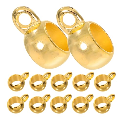 PLAFOPE 300 Stück Bügelperlen, runde Abstandsperlen aus Kunststoff für die Herstellung von DIY-Schmuck, Rohrbügelverbinder für Armbänder, Halsketten, Bastelzubehör von PLAFOPE