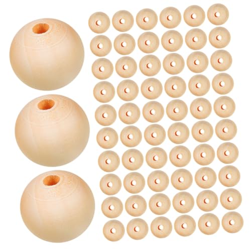 PLAFOPE 300 Stück Natürliche Unfinished Wood Beads Runde Holzperlen zum Auffädeln für DIY Schmuck Makramee Armbänder und Weihnachtsdekorationen Unlackierte Holzperlen für Bastelprojekte von PLAFOPE