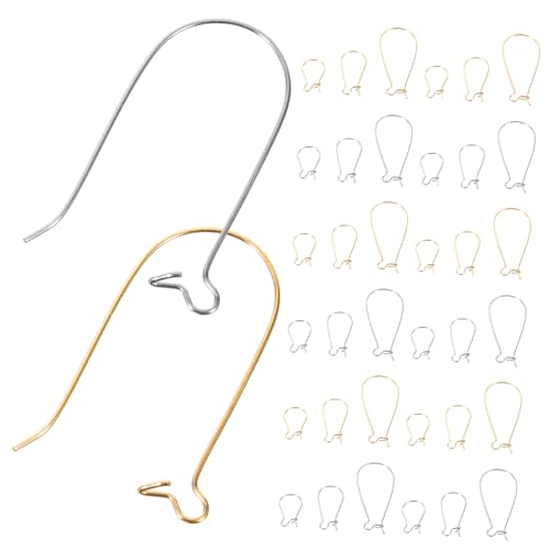 PLAFOPE 300 Stück Ohrhaken Metall Ohrhaken für Schmuckherstellung DIY Ohrringhaken Silber und Goldfarben Leicht und Hautfreundlich für Kreative Ohrringgestaltung PLAFOPE 300 Stück Ohrhaken Metall Ohrhaken für Schmuckherstellung DIY Ohrringhaken Silber und Goldfarben Leicht und Hautfreundlich für Kreative Ohrringgestaltung von PLAFOPE