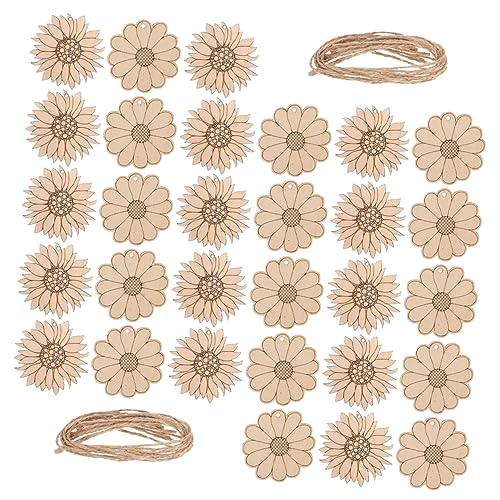 PLAFOPE 30Stücke Holzblumen DIY Sonnenblumen Holzausschnitte für Handwerksprojekte zum Bemalen und Dekorieren Unbearbeitetes Holz für Gestaltung PLAFOPE 30Stücke Holzblumen DIY Sonnenblumen Holzausschnitte für Handwerksprojekte zum Bemalen und Dekorieren Unbearbeitetes Holz für Gestaltung von PLAFOPE