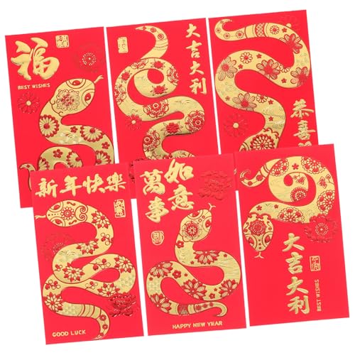 PLAFOPE 36 Stück Teiliges Rote Umschläge Jahr der Schlange Traditionelle Geldumschläge Chinesisches Neujahrsdeko Festliche Geldbeutel Großes Format Robustes Papier Material von PLAFOPE