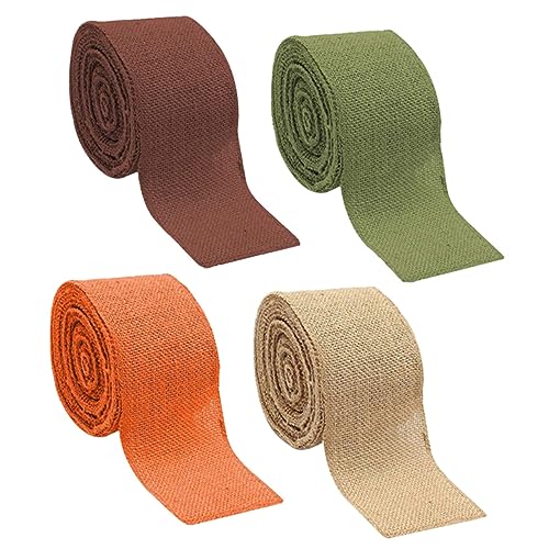 PLAFOPE 4 Rollen Breites Dekoratives Geschenkband Jute Orange Grün Braun Natur Für DIY Hochzeits und Partydeko Vielseitiges Schleifenband Zum Basteln und Verpacken PLAFOPE 4 Rollen Breites Dekoratives Geschenkband Jute Orange Grün Braun Natur Für DIY Hochzeits und Partydeko Vielseitiges Schleifenband Zum Basteln und Verpacken von PLAFOPE