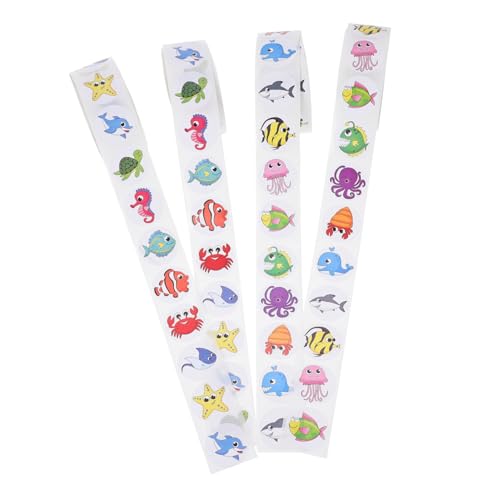 PLAFOPE 4 Rollen Selbstklebende Meeres tier Sticker mit Niedlichen Mustern Umweltfreundlich Vielseitig für Kinderbelohnungen Geschenkverzierung und Bastelprojekte Aufkleber pro PLAFOPE 4 Rollen Selbstklebende Meeres tier Sticker mit Niedlichen Mustern Umweltfreundlich Vielseitig für Kinderbelohnungen Geschenkverzierung und Bastelprojekte Aufkleber pro von PLAFOPE
