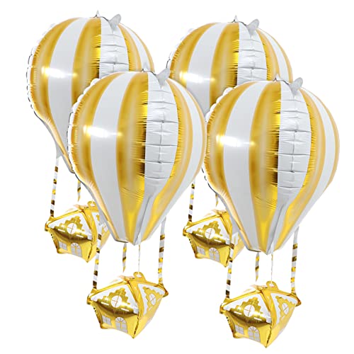 PLAFOPE 4 Stück Heißluftballon Luftballons seidenband goldfarbe Cartoon-Ballon Ballondekorationen Wohnkultur Geburtstagsballon Geburtstagsversorgung Weihnachten schmücken Geschenk Kind von PLAFOPE