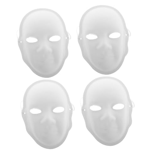 PLAFOPE 4 Stück Pappmaché-masken Zum Selbermachen, Vollgesichtsmasken in Weiß, Zum Dekorieren, Zellstoff, Blank, Bemalbar, Kostümbasteln, Großpackung Für Karneval, Maskerade, Kunst, PLAFOPE 4 Stück Pappmaché-masken Zum Selbermachen, Vollgesichtsmasken in Weiß, Zum Dekorieren, Zellstoff, Blank, Bemalbar, Kostümbasteln, Großpackung Für Karneval, Maskerade, Kunst, von PLAFOPE