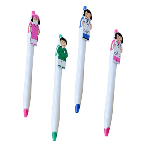 PLAFOPE 4 Stück Teiliges Cartoon Kugelschreiber mit Druckmechanik Lustige Krankenschwester Stifte Ergonomisch Tragbar Glattes Schreiben Kreatives Design für Schule und Büro PLAFOPE 4 Stück Teiliges Cartoon Kugelschreiber mit Druckmechanik Lustige Krankenschwester Stifte Ergonomisch Tragbar Glattes Schreiben Kreatives Design für Schule und Büro von PLAFOPE