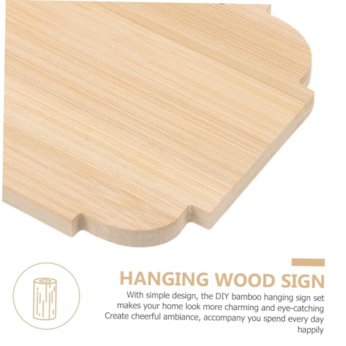 PLAFOPE 4 Stück Teiliges DIY Holzschild Naturbelassene Hängende Holztafeln mit Vorgebohrten Löchern Glatte Oberfläche Rustikales Design für Individuelle Dekoration und Bastelprojekte von PLAFOPE