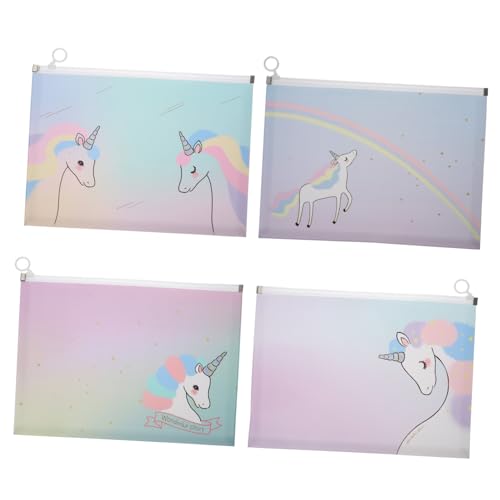 PLAFOPE 4 Stück Teiliges Dokumententaschen Wasserdichte PP Kunststoff Zip Beutel Multifunktionale Einhorn Motiv Aufbewahrung für Büro Schule Reise Praktische Organizer Taschen PLAFOPE 4 Stück Teiliges Dokumententaschen Wasserdichte PP Kunststoff Zip Beutel Multifunktionale Einhorn Motiv Aufbewahrung für Büro Schule Reise Praktische Organizer Taschen von PLAFOPE