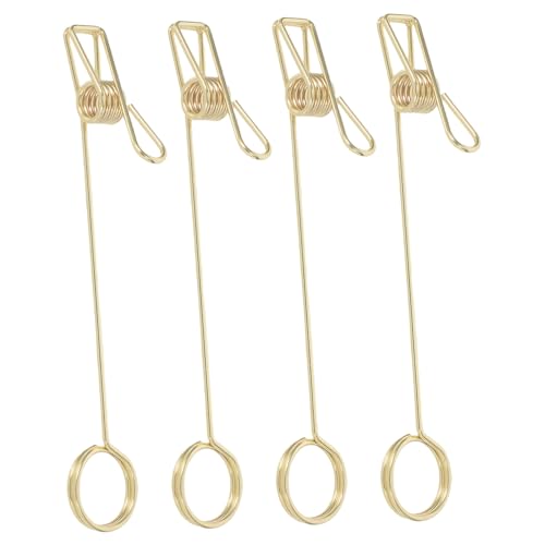 PLAFOPE 4 Stück Teiliges Doppelkopf Metall Kartenhalter Clips Stabile Doppelseitige Notizclips Klammern Vielseitige Metallhalter für Notizen Karten Blumen für Büro Schule Zuhause und von PLAFOPE