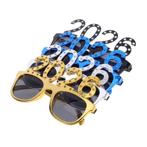 PLAFOPE 4 Stück Teiliges Neujahrsbrillen Leichtes Party Fotoaccessoire mit Auffälligen Zahlen Farblich Sortiert in Gold Silber Blau und Schwarz für Silvesterfeiern und Festliche Anlässe PLAFOPE 4 Stück Teiliges Neujahrsbrillen Leichtes Party Fotoaccessoire mit Auffälligen Zahlen Farblich Sortiert in Gold Silber Blau und Schwarz für Silvesterfeiern und Festliche Anlässe von PLAFOPE