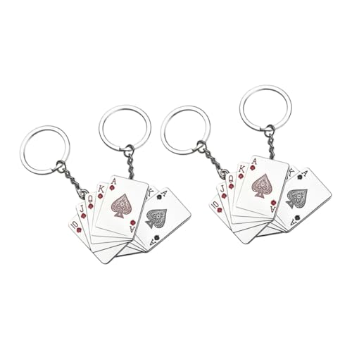 PLAFOPE 4 Stück Teiliges Poker Schlüsselanhänger Langlebiger Metall Glücksbringer mit Spielkarten Motiv Kreativer Bag Charm für Kartenliebhaber für Poker partys und Alltag PLAFOPE 4 Stück Teiliges Poker Schlüsselanhänger Langlebiger Metall Glücksbringer mit Spielkarten Motiv Kreativer Bag Charm für Kartenliebhaber für Poker partys und Alltag von PLAFOPE