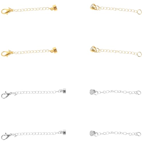 PLAFOPE 4 Stück Teiliges Schmuck Verlängerungsketten mit Magnetverschluss und Karabinerverschluss DIY Armband Halsketten Extender Verstellbar für Halskette und Armband Praktische PLAFOPE 4 Stück Teiliges Schmuck Verlängerungsketten mit Magnetverschluss und Karabinerverschluss DIY Armband Halsketten Extender Verstellbar für Halskette und Armband Praktische von PLAFOPE