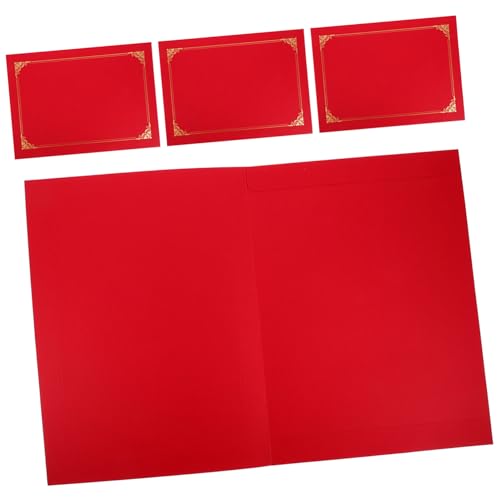 PLAFOPE 4 Stück Teiliges Zertifikatcover Diplomhülle aus Papier mit Goldgeprägtem Rahmen Schützende Urkundenmappe mit Abgerundeten Ecken Praktische Dokumentenhülle für Zeugnisse PLAFOPE 4 Stück Teiliges Zertifikatcover Diplomhülle aus Papier mit Goldgeprägtem Rahmen Schützende Urkundenmappe mit Abgerundeten Ecken Praktische Dokumentenhülle für Zeugnisse von PLAFOPE
