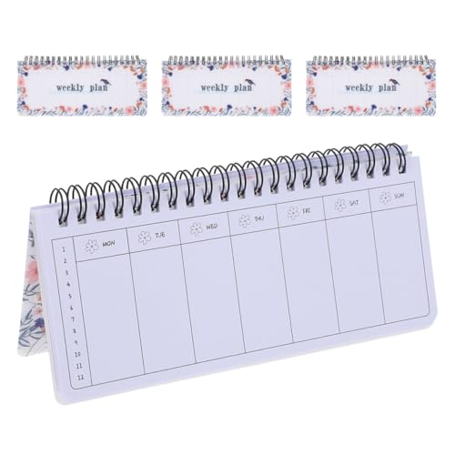 PLAFOPE 4 Stück Wochenplaner Projektplaner-notizblock To-do List Notepad Woche Zeitplanplaner Memo -notizbuch Notepad Auflisten Abreißen Horizontaler Planer Papier von PLAFOPE