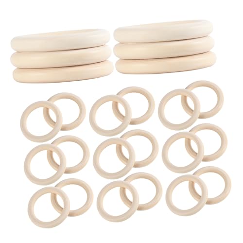 PLAFOPE 40 Stück Teiliges Natürliche Ungefertigte Holzringe für DIY Schmuckherstellung Makramee und Bastelprojekte Glatte Oberfläche Sichere Langlebige Holzbastelringe PLAFOPE 40 Stück Teiliges Natürliche Ungefertigte Holzringe für DIY Schmuckherstellung Makramee und Bastelprojekte Glatte Oberfläche Sichere Langlebige Holzbastelringe von PLAFOPE