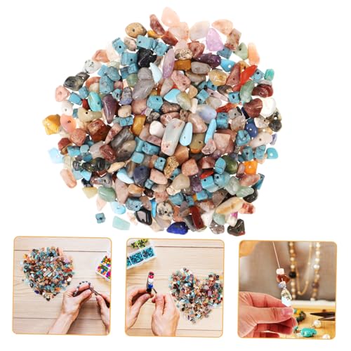 PLAFOPE 400 Stück Bunte Naturstein Perlen für Schmuckherstellung für Armbänder und Langlebig und Bruchfest Einfach zu Verarbeiten für Kreative DIY Projekte von PLAFOPE