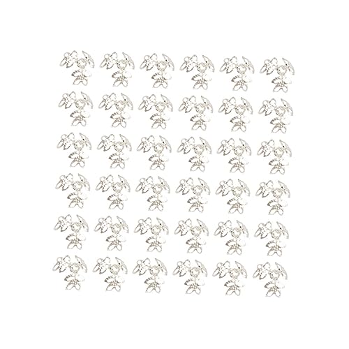 PLAFOPE 400 Stück DIY Schmuckzubehör Metall Dreiblättrige Hohle Blumenform Silberfarben Langlebig für Ohrringe Armbänder Halsketten Vielseitig Verwendbar DIY Bastelset von PLAFOPE