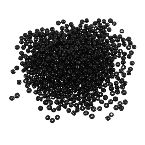 PLAFOPE 4000 STÜCKE Schwarze Glasperlen Kleine Bastelperlen zum Auffädeln für DIY Armbänder Halsketten Schmuckherstellung Handarbeit Zubehör für Mädchen von PLAFOPE
