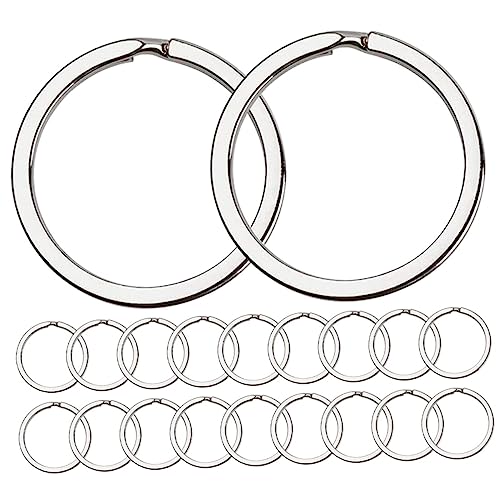 PLAFOPE 40Stücke DIY Metallschlüsselringe Flache Schlüsselanhänger für Schlüsselorganisation für Handwerksprojekte mit Extra Biegering und Schraube Praktisch für Taschenanhänger PLAFOPE 40Stücke DIY Metallschlüsselringe Flache Schlüsselanhänger für Schlüsselorganisation für Handwerksprojekte mit Extra Biegering und Schraube Praktisch für Taschenanhänger von PLAFOPE
