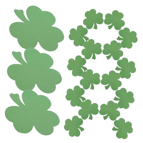 PLAFOPE 40Stücke Kleeblatt Papierausschnitte für Patrick's Day Grüne DIY Dekorationen für Klassenzimmer und Partys Enthält Klebepunkte für Einfache Anbringung von PLAFOPE