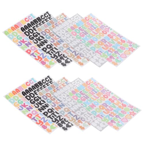 PLAFOPE 45 Blatt Teiliges Selbstklebende Bunte Buchstaben Zahlenaufkleber für DIY Dekoration Geeignet für Glatte Oberflächen Wie Fenster Tür Postkasten Scrapbooking Journal von PLAFOPE