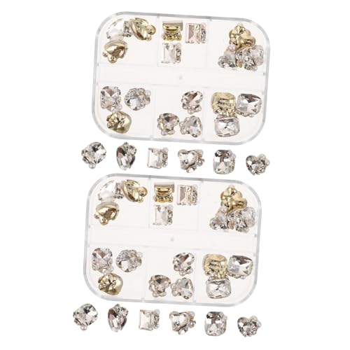 PLAFOPE 48 Stück Teiliges Transparente Flatback Nail Charms Glasstrasssteine für Nail Art Schmuckdekorationen DIY Nageldesign Geeignet für Anfänger und Profis von PLAFOPE