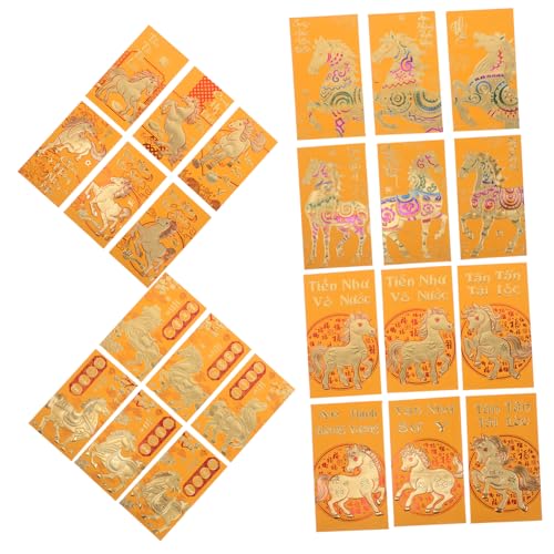 PLAFOPE 48 Stück Vietnamesische Neujahrsumschläge mit Pferde Zodiac Rote Umschläge für Lunar Year Glückssymbole Festliches Design Vielseitig für Frühlingsfest und Geschenkübergabe von PLAFOPE