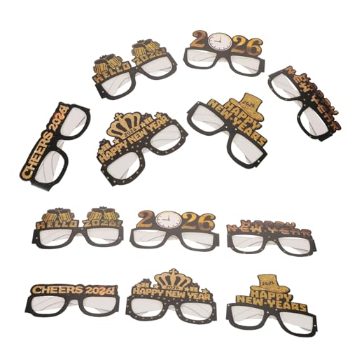 PLAFOPE 5 Sätze Silvester Party Papierbrillen mit Glitzerrahmen Leichte Einweg-neujahrsbrillen als Foto-requisiten für Silvesterfeier Bequeme Dekorative Nye Party Accessoires PLAFOPE 5 Sätze Silvester Party Papierbrillen mit Glitzerrahmen Leichte Einweg-neujahrsbrillen als Foto-requisiten für Silvesterfeier Bequeme Dekorative Nye Party Accessoires von PLAFOPE