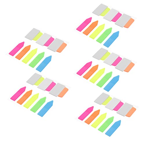 PLAFOPE 5 Sätze Sticky Annotation Pads Haftmarker für Bücher Index Tabs Leuchtenden Farben für Schule Büro Zuhause Vielseitig Einsetzbar als Notizen und Etiketten von PLAFOPE