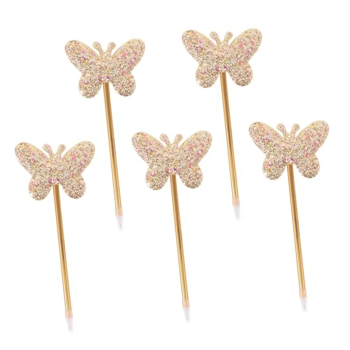 PLAFOPE 5 Stück Kreative Glitzer Kugelschreiber mit Schmetterlingsmotiv Flüssiges Schreiben Ergonomischer Griff Vielseitig für Schule Büro Party Geeignet für Jugendliche Erwachsene von PLAFOPE