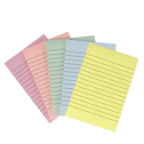 PLAFOPE 5 Stück Teiliges Bunt Gestreift Selbstklebend Wiederverwendbar für Büro Schule Zuhause Notizen Memo Pads Klebezettel für Listen und Erinnerungen von PLAFOPE