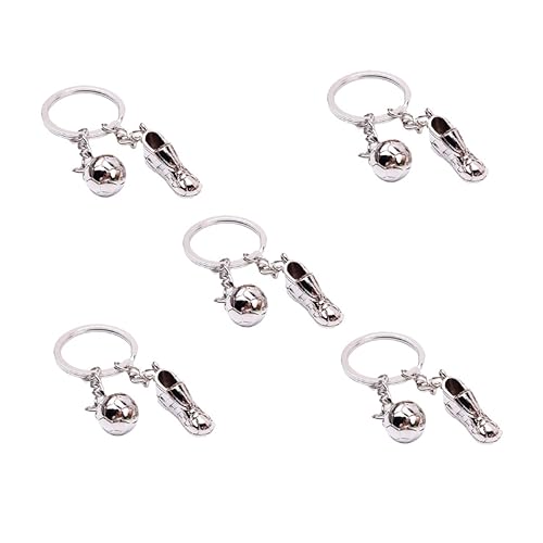 PLAFOPE 5 Stück Teiliges Fußball Schlüsselanhänger Silberne Fußballschuh Anhänger Dekorativer Sport Schlüsselanhänger für Fußballfans Praktische und Hochwertige Souvenir Accessoires von PLAFOPE