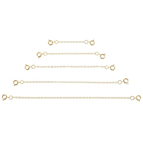 PLAFOPE 5 Stück Teiliges Kettenverlängerungs für DIY Schmuck Dekorative Armbandverlängerung Tragbare Ketten für und Armbänder Goldene Kupferverarbeitung von PLAFOPE