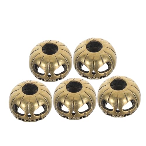 PLAFOPE 5 Stück Teiliges Messing Halloween Kürbis Totenkopf Anhänger Handgefertigte DIY Schmuckanhänger für Armbänder Schlüsselanhänger Langlebige Metallperlen für Bastelzubehör von PLAFOPE