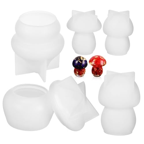 PLAFOPE 5 Stück Teiliges Pilzglas Silikonform Langlebige DIY Gießform für Harz und Epoxidharz Kleine Pilzförmige Aufbewahrungsbehälter Einfach zu Entformen für Bastel und PLAFOPE 5 Stück Teiliges Pilzglas Silikonform Langlebige DIY Gießform für Harz und Epoxidharz Kleine Pilzförmige Aufbewahrungsbehälter Einfach zu Entformen für Bastel und von PLAFOPE