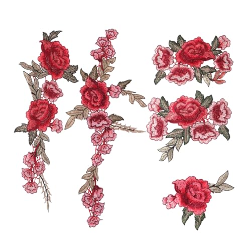 PLAFOPE 5 Stück Wasserlösliche Stickerei Patches Teilig Rote Blumen Applikationen zum Aufnähen für Kleidung Jacken Jeans Rucksäcke DIY Dekorationsset PLAFOPE 5 Stück Wasserlösliche Stickerei Patches Teilig Rote Blumen Applikationen zum Aufnähen für Kleidung Jacken Jeans Rucksäcke DIY Dekorationsset von PLAFOPE