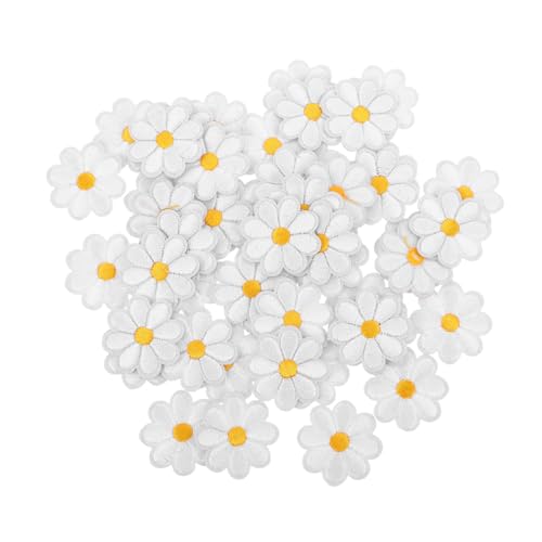 PLAFOPE 50 Stück Bestickte Blumen Applikationen Dekorative Blumen Patches zum Aufnähen für DIY Kleidung Reparatur Jeans Rucksäcke Jacken Taschen von PLAFOPE