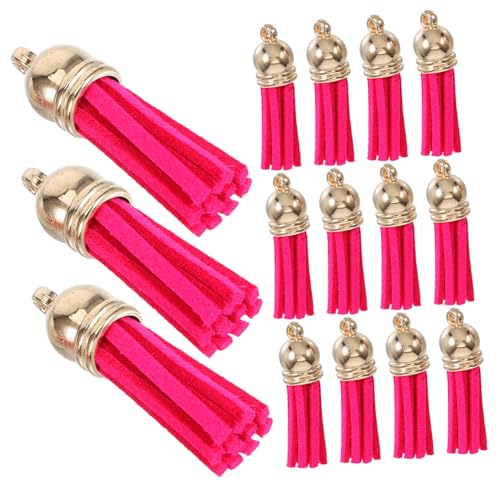PLAFOPE 50 Stück Bunte Quasten Schlüsselanhänger Anhänger aus PU Leder Leichte DIY Troddel für Schmuck Taschen Schlüsselanhänger Basteln Farbenfrohe Charms mit Schlaufe von PLAFOPE
