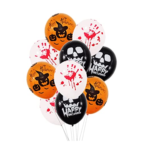 PLAFOPE 50 Stück Kürbis Ballons halloween luftballons halloween ballons Party-Latexballon Fröhliche Halloween-Ballons schwarze Luftballons Dekorationen Luftballons für Halloween von PLAFOPE