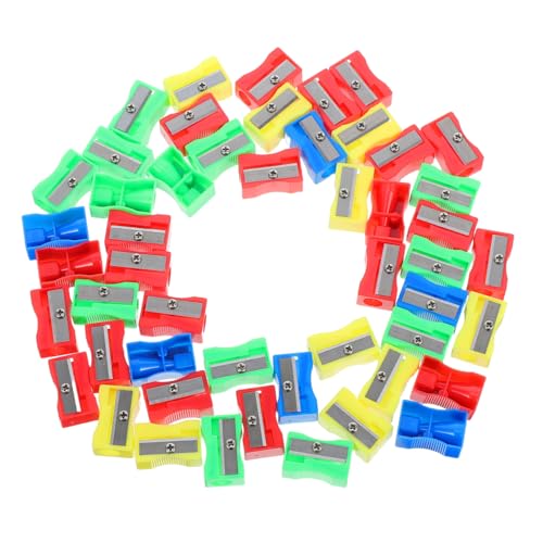 PLAFOPE 50 Stück Mini Bleistiftspitzer Teilig Manuell Klein Leicht Tragbar Wiederverwendbar für Schule Büro Künstler Geeignet von PLAFOPE