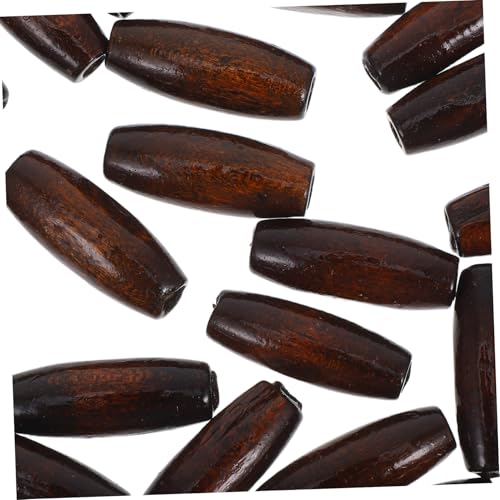 PLAFOPE 50 Stück Oval Holzperlen aus Ahornholz Natürliche DIY Bastelperlen für Schmuckherstellung Bauernhausstil Dekoration Weihnachtsanhänger Handgefertigte Spacer Perlen von PLAFOPE
